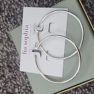 Lia Sophia silver hoops